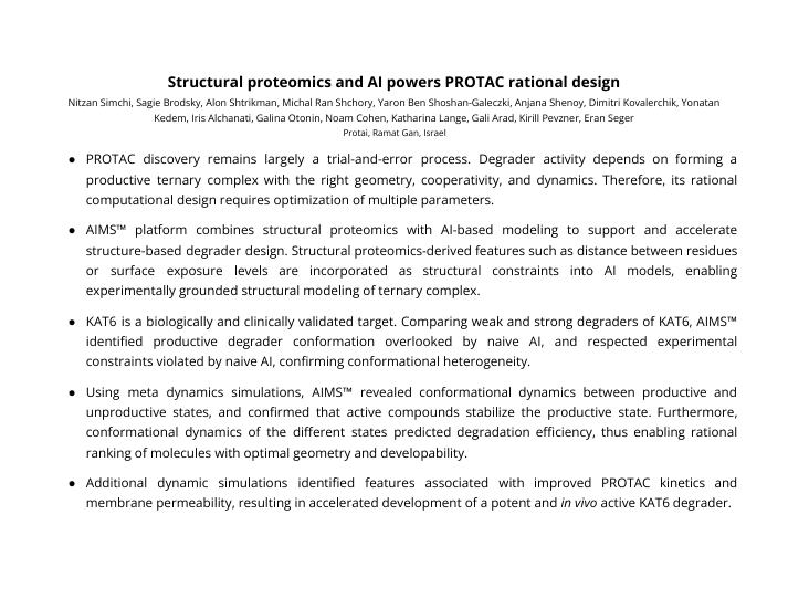 Structural proteomics and AI powers PROTAC rational design